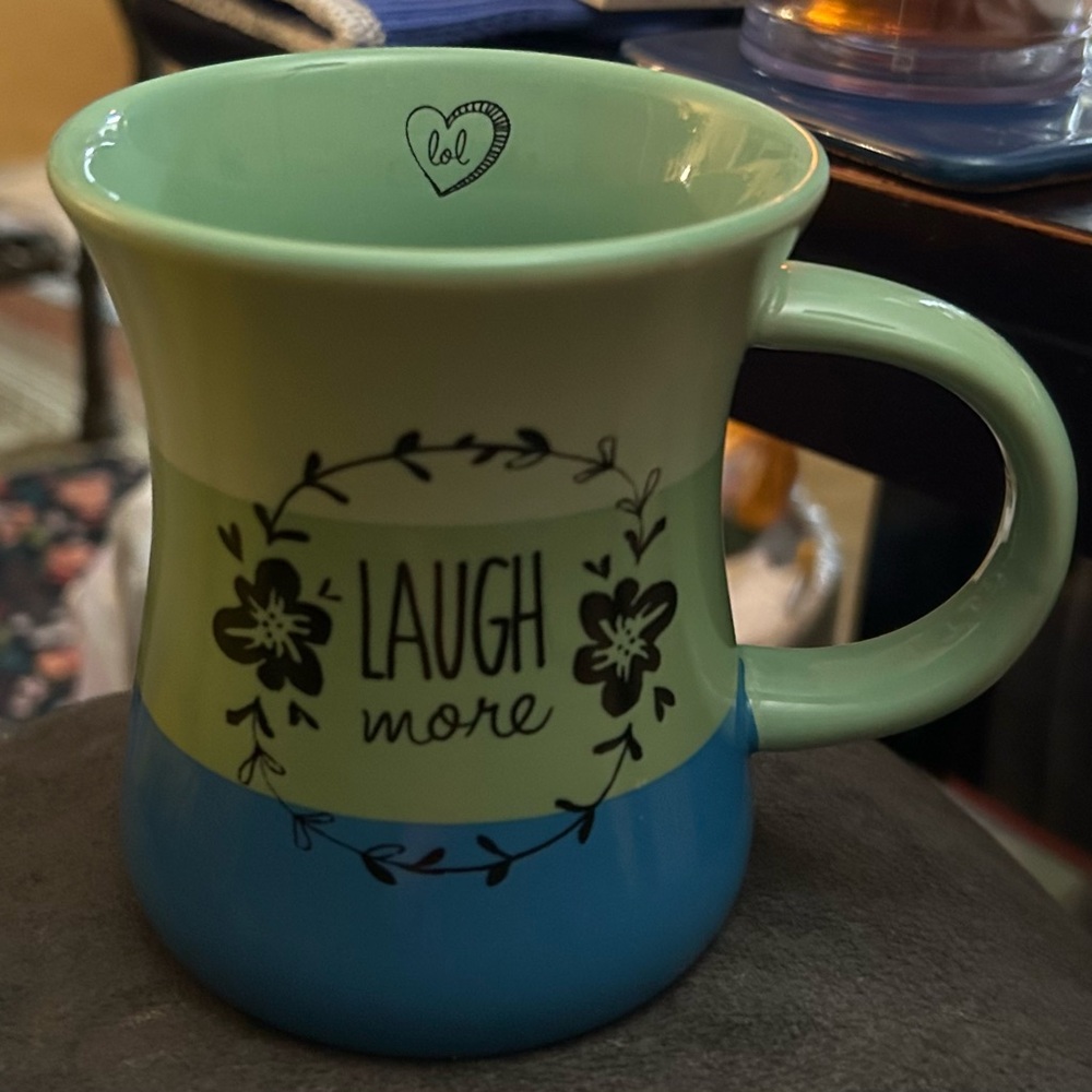 From CR Gibson “LOL, Laugh more” Ceramic Mug!
